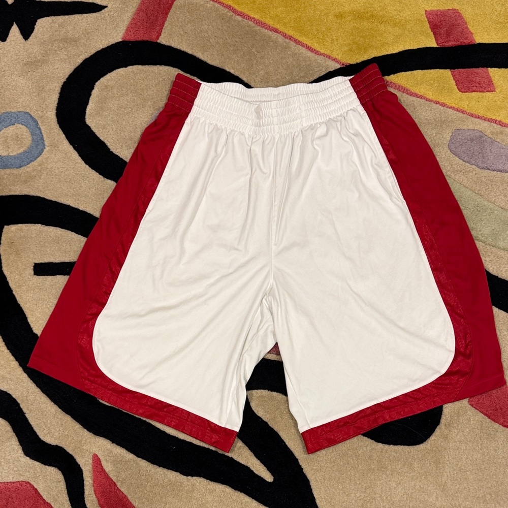 adidas Red and White Athletic Shorts